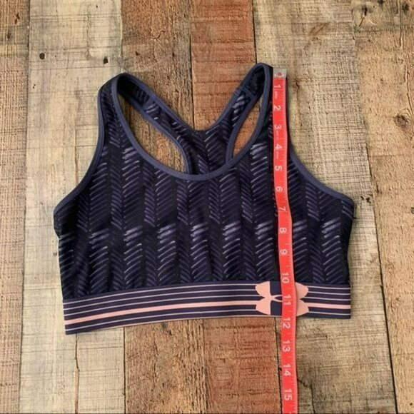 Under armour women’s racerback sports bra in blue and pink - Picture 3 of 5